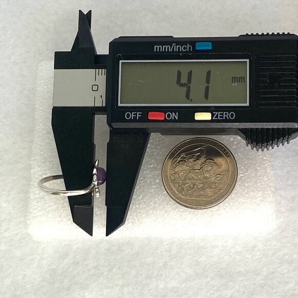 Sterling Silver 925 Oval Amethyst Cabochon Kitty Cat Band Ring Size 6 Cat Lover - Picture 14 of 16